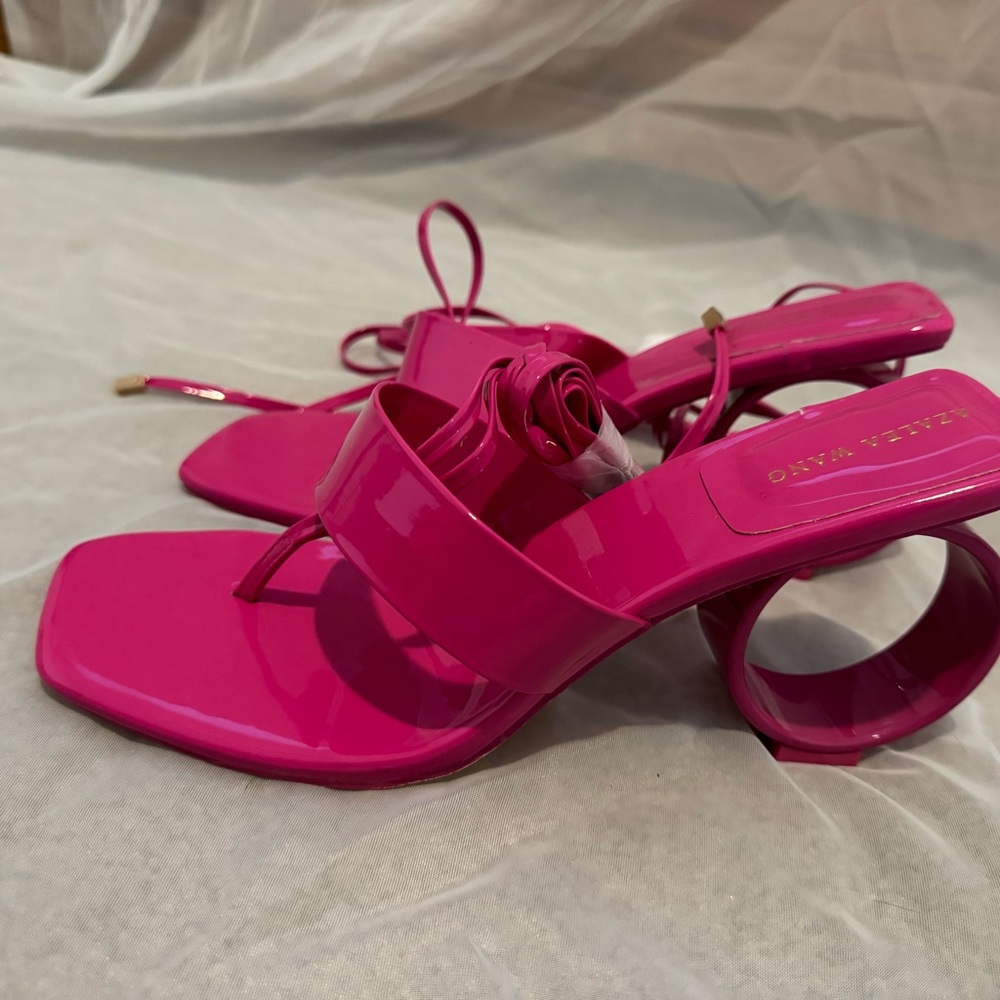 Azalea Wang Vibrant Pink Heeled Sandals